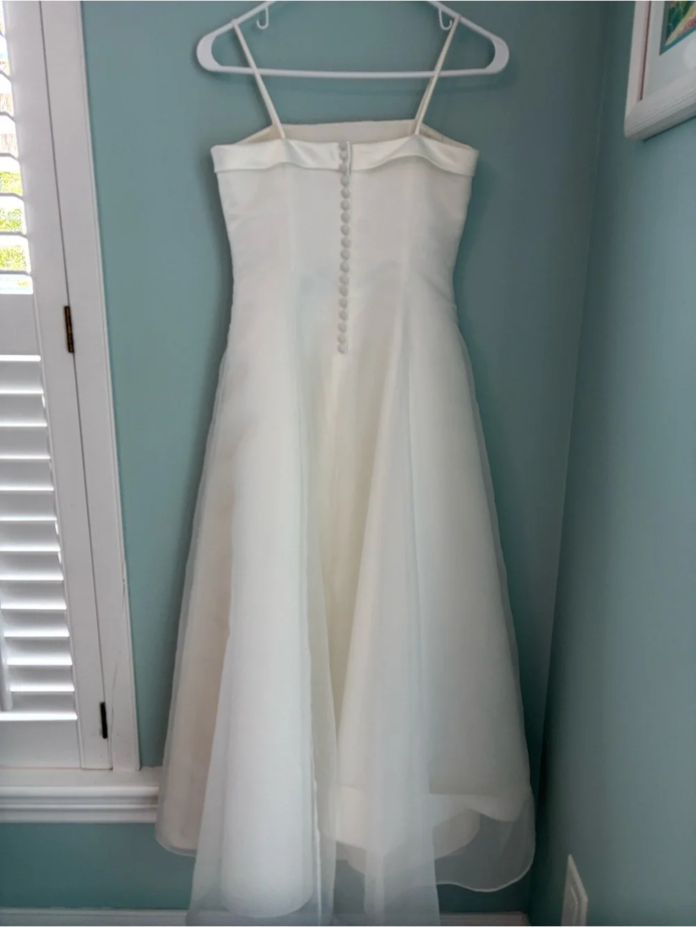 David's Bridal Ivory Floral Appliqué A-Line Dress - Picture 5 of 14